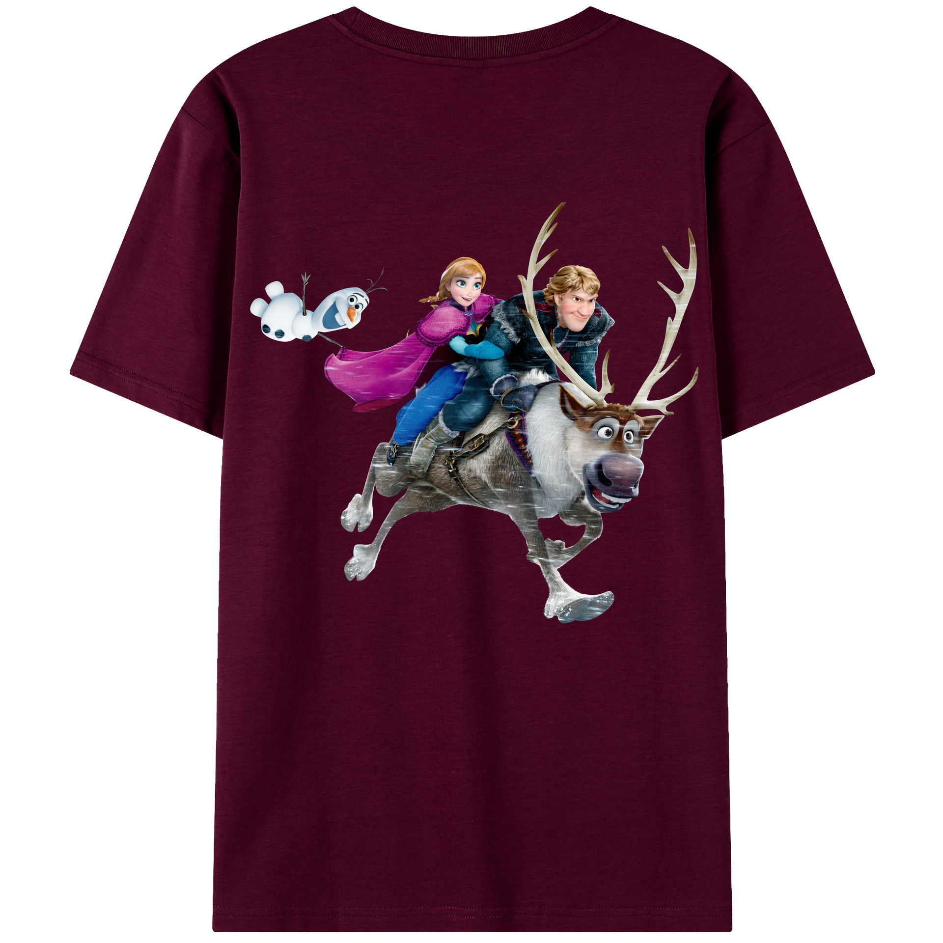 （画像用） アナと雪の女王 アンナ エルサ Frozen Anna Elsa レディース半袖Tシャツ(バックプリント)